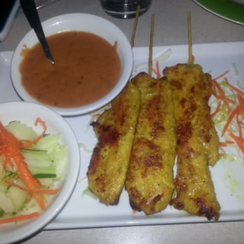 Thailand Restaurant - Chicken satay ( comes with 4 skewers) - Thai Near Me - Beaverton, Oregon Thailand Restaurant - Chicken satay ( comes with 4 skewers) - Thai Near Me - Beaverton, Oregon