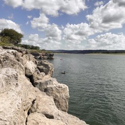 Limestone cliffs to jump off and go for a swim