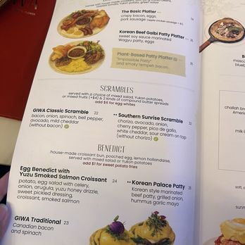 GIWA - menu 1/18/26 - Breakfast & Brunch Near Me - Santa Clara, California