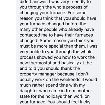 Belluz Heating Air Conditioning & Ventilation - Greg's awful response to my post - Heating & Air Conditioning/HVAC Near Me - Lompoc, California