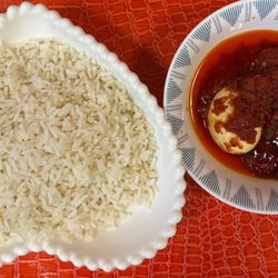 Chop & Shop International Market and Restaurant - White rice and fried stew