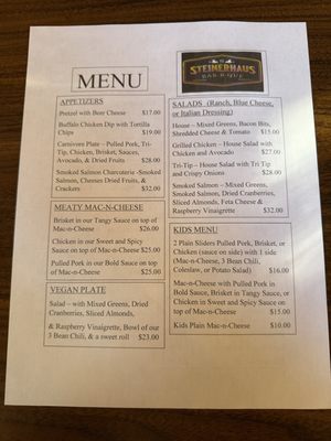 Menu photo 8 Steinerhaus BBQ Big Bear Lake, CA
