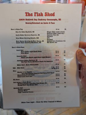 Menu photo 2 The Corny Fish Shed Cornucopia, WI Menu photo 2 The Corny Fish Shed Cornucopia, WI