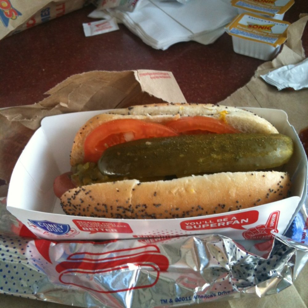 Sonic Drive-In - Chicago dog, yum - Burgers Near Me - Fullerton, California Sonic Drive-In - Chicago dog, yum - Burgers Near Me - Fullerton, California