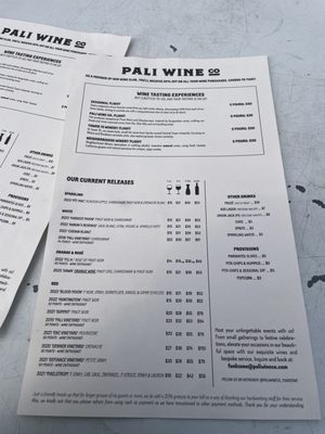 Menu photo 8 Pali Wine Santa Barbara, CA Menu photo 8 Pali Wine Santa Barbara, CA