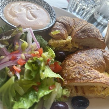 Ridgewood Station Cafe - Croissant with scrambled eggs and cheese salad on the side, mayo/ketchup for the sauce - Desserts Near Me - Ridgewood, New Jersey Ridgewood Station Cafe - Croissant with scrambled eggs and cheese salad on the side, mayo/ketchup for the sauce - Desserts Near Me - Ridgewood, New Jersey