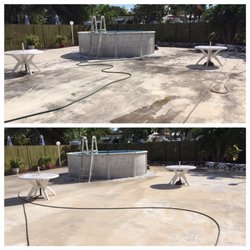 Affordable Pressure Cleaning - Pressure cleaning concrete deck backyard- Hollywood