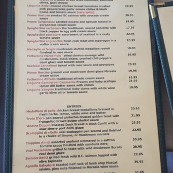 Casa di Amici Restaurant - Menu page 2 - Italian Near Me - West Vancouver, British Columbia Casa di Amici Restaurant - Menu page 2 - Italian Near Me - West Vancouver, British Columbia