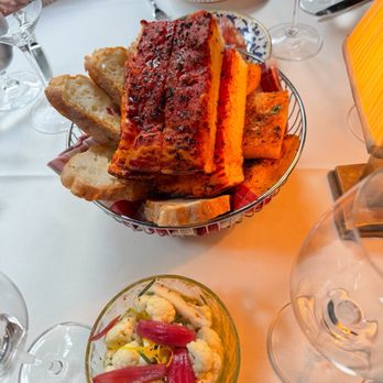 Carbone Dallas - Complimentary bread and pickled cauliflower - Italian Near Me - Dallas, Texas