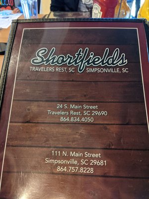 Menu photo 1 Shortfields Travelers Rest, SC