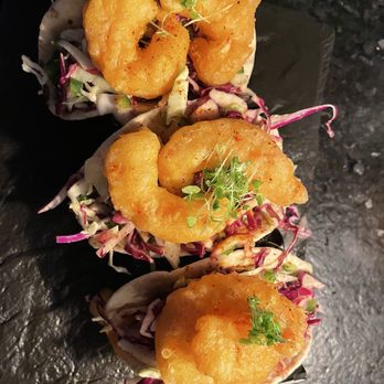 Wolf by Vanderpump at Caesars Republic Lake Tahoe - Batteredn Argentinian prawns, flour tortillas, cabbage and jicama slaw, avocado, spicy Harrisa aioli, cilantro - American Near Me - Stateline, Nevada Wolf by Vanderpump at Caesars Republic Lake Tahoe - Batteredn Argentinian prawns, flour tortillas, cabbage and jicama slaw, avocado, spicy Harrisa aioli, cilantro - American Near Me - Stateline, Nevada