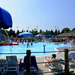 Northbrook Park District - Meadowhill Aquatic Center showing the children's play area in the foreground.