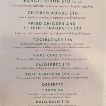 Bonifacio - Main Course menu - Filipino Near Me - Columbus, Ohio