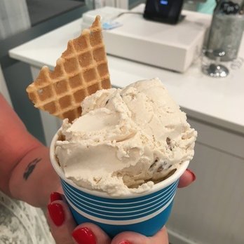 Melt - Salted Banana Foster on the bottom and butter pecan on the top.  Good creaminess but lacked stated flavors. - Ice Cream & Frozen Yogurt Near Me - North Myrtle Beach, South Carolina