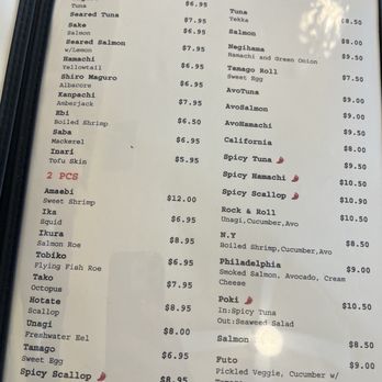 Yo Sushi - Menu as of 8/28/25 - Japanese Near Me - Pinole, California