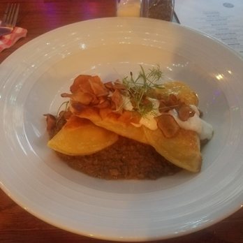 Patterson Public House - Pierogies with Michigan style chili and horseradish cream. Beautiful garnishes. This was cooked magnificantly. - Bars Near Me - Baltimore, Maryland Patterson Public House - Pierogies with Michigan style chili and horseradish cream. Beautiful garnishes. This was cooked magnificantly. - Bars Near Me - Baltimore, Maryland