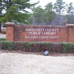 Gwinnett Public Library - Peachtree Corners - Library Monument Sign on Spalding
