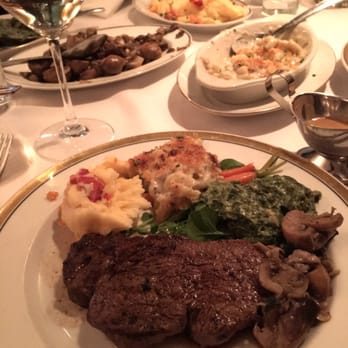 Arroyo Chop House - Wagyu filet with sides of lobster mash, mac and cheese, creamed spinach, and sautéed mushrooms - Steakhouses Near Me - Pasadena, California
