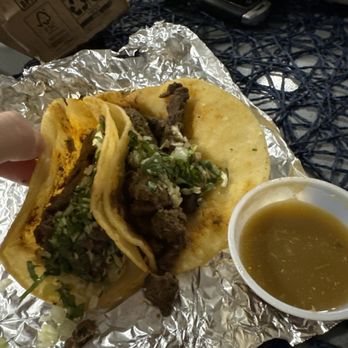 La Milpa - 2 asada tacos (I was too hungry and ate the third already) - Food Trucks Near Me - Waco, Texas