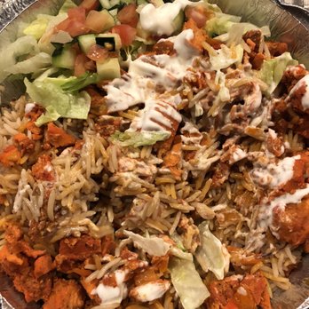 Naz's Halal Food - Levittown - Chicken rice platter with white sauce - good flavor, not overly salty, loved the rice - Halal Near Me - Levittown, New York