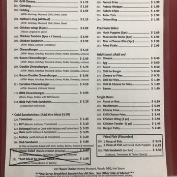 Doby Bridge Mart - Lunch Menu - Convenience Stores Near Me - Fort Mill, South Carolina