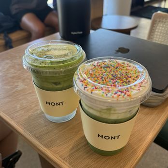 Mont Coffee - Coconut matcha and dot cake matcha latte - Coffee & Tea Near Me - Chino Hills, California Mont Coffee - Coconut matcha and dot cake matcha latte - Coffee & Tea Near Me - Chino Hills, California