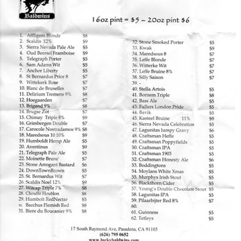 Lucky Baldwins Pub - Regular Beer List - Pubs Near Me - Pasadena, California Lucky Baldwins Pub - Regular Beer List - Pubs Near Me - Pasadena, California