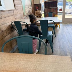My little boo waiting for her smoothie