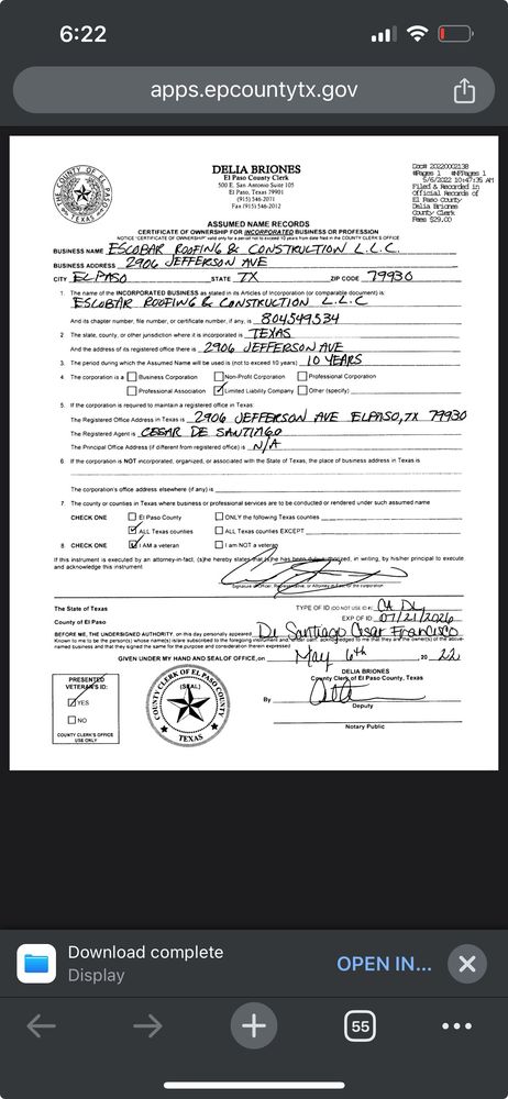 Slide of Escobar Roofing