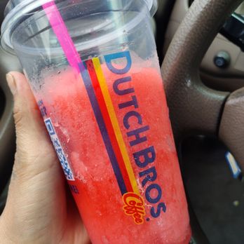 Dutch Bros Coffee - My favorite drink which is a strawberry Red Bull blended extra think - Coffee & Tea Near Me - Woodland, California Dutch Bros Coffee - My favorite drink which is a strawberry Red Bull blended extra think - Coffee & Tea Near Me - Woodland, California
