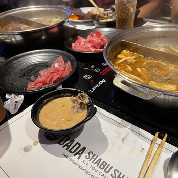 Dada Shabu Shabu Buffet - Midway through our shabu meal - Korean Near Me - Irvine, California