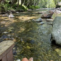 Big Sur Village General Store & Burrito Bar - Feet in the creek = happy girl.