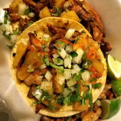 Raul's Tacos - Al pastor tacos with grilled pineapple