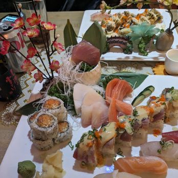 Lover's Sushi & Hibachi - This is the Sushi and Sashimi for one with a AK-47 Roll, in the background is the Godzilla Roll ... - Sushi Bars Near Me - Endicott, New York Lover's Sushi & Hibachi - This is the Sushi and Sashimi for one with a AK-47 Roll, in the background is the Godzilla Roll ... - Sushi Bars Near Me - Endicott, New York