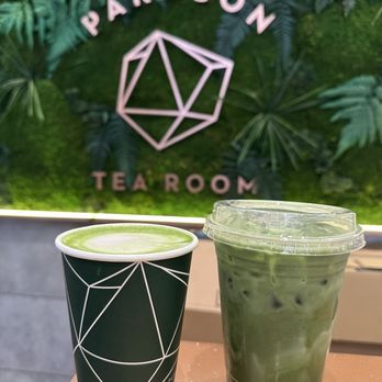 Paragon Tea Room - Matcha genmaicha oat, matcha black sesame oat - IG @bougiefoodieboi - Tea Rooms Near Me - Richmond, British Columbia