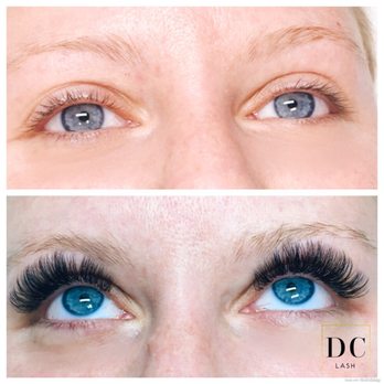 DC Lash Bar - Before and after with Russian volume - Eyelash Service Near Me - Washington, DC, District of Columbia