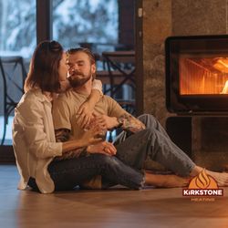 Kirkstone Heating & Cooling - There's no better way to unwind with my partner. #HomeComfort #FireplaceNights #WineAndRelaxation #TogetherAtHome