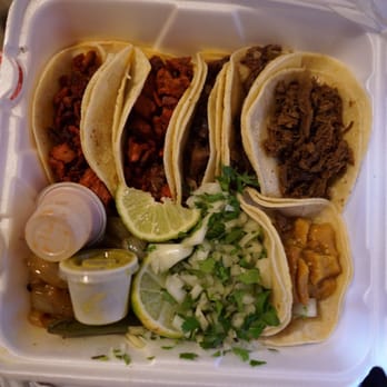Chevron - 2 Pastor/tropo;2 Barbacoa; 1 fajita; 1 chiccharon from left to right - Gas Stations Near Me - Garland, Texas Chevron - 2 Pastor/tropo;2 Barbacoa; 1 fajita; 1 chiccharon from left to right - Gas Stations Near Me - Garland, Texas