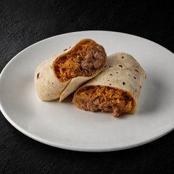 Fuego Cravings - A 13" flour tortilla filled with hearty beans, fluffy rice, and shredded cheese.