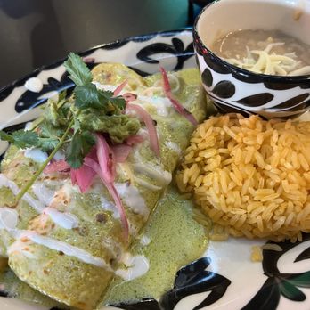 Kalaveras - Chicken Enchiladas with rice and beans. - Mexican Near Me - Chula Vista, California