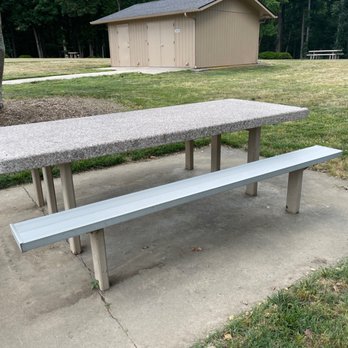 I-85 Cabarrus County Rest Area - Metal benches and stone tops - Rest Stops Near Me - Fountain, North Carolina