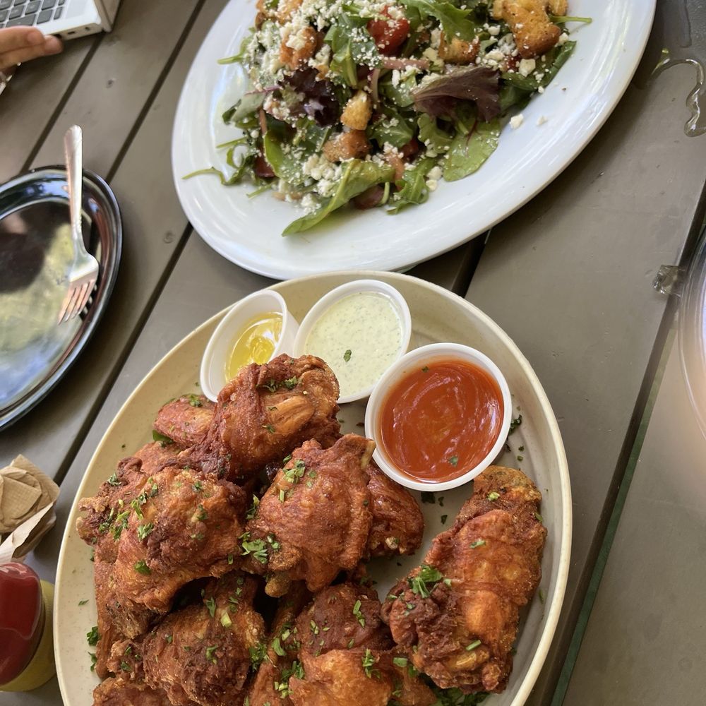 Represa Grill by Chef William Hartzell - Siracha Ranch Wings (perfect!) House Salad (because balance) - Burgers Near Me - Folsom, California Represa Grill by Chef William Hartzell - Siracha Ranch Wings (perfect!) House Salad (because balance) - Burgers Near Me - Folsom, California
