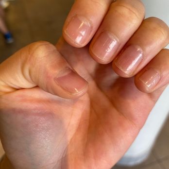 Fancy Nail & Beauty - Left nails. Uneven shape and length. It looks like the tech didn't finish filing. - Nail Salons Near Me - Forest Hills, New York Fancy Nail & Beauty - Left nails. Uneven shape and length. It looks like the tech didn't finish filing. - Nail Salons Near Me - Forest Hills, New York