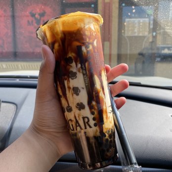 Tiger Sugar - 1) Black Sugar Milk Boba Pearl W. Cream Mousse - Coffee & Tea Near Me - Hollywood, Florida