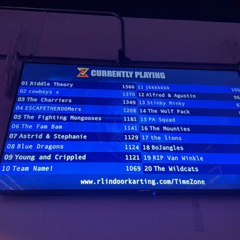 R1 Indoor Karting - scoreboard - Go Karts Near Me - Lincoln, Rhode Island