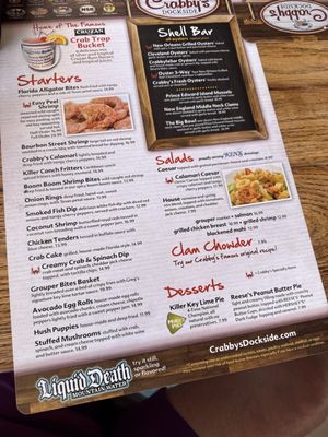 Menu photo 6 Crabby's Bar & Grill Clearwater Beach, FL