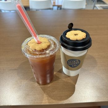 Glia’s Coffee - Americano on left, dulce de leche on right - Coffee & Tea Near Me - El Paso, Texas