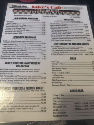 Menu photo 3 Jake's Cafe On Second Street Snohomish, WA