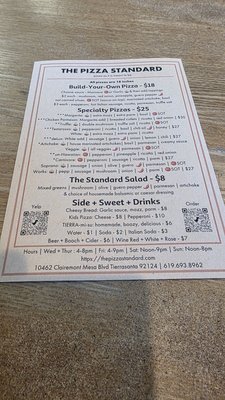 Menu photo 3 The Pizza Standard San Diego, CA Menu photo 3 The Pizza Standard San Diego, CA