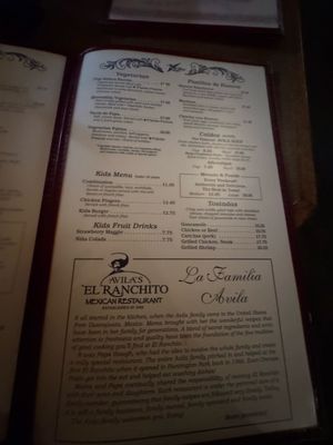 Menu photo 2 Avila's El Ranchito Seal Beach, CA